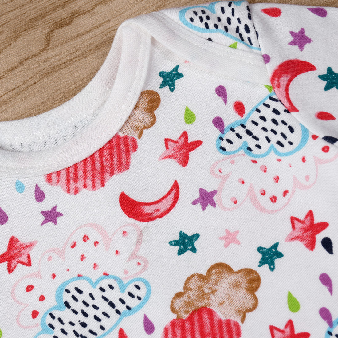 Baby Girl Clouds Moon Star Rain All In One Jumpsuit - Little Kooma