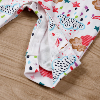 Baby Girl Clouds Moon Star Rain All In One Jumpsuit - Little Kooma
