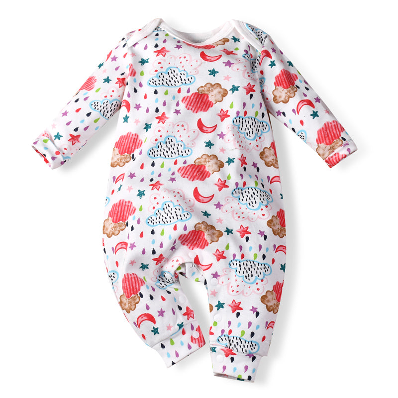 Baby Girl Clouds Moon Star Rain All In One Jumpsuit - Little Kooma