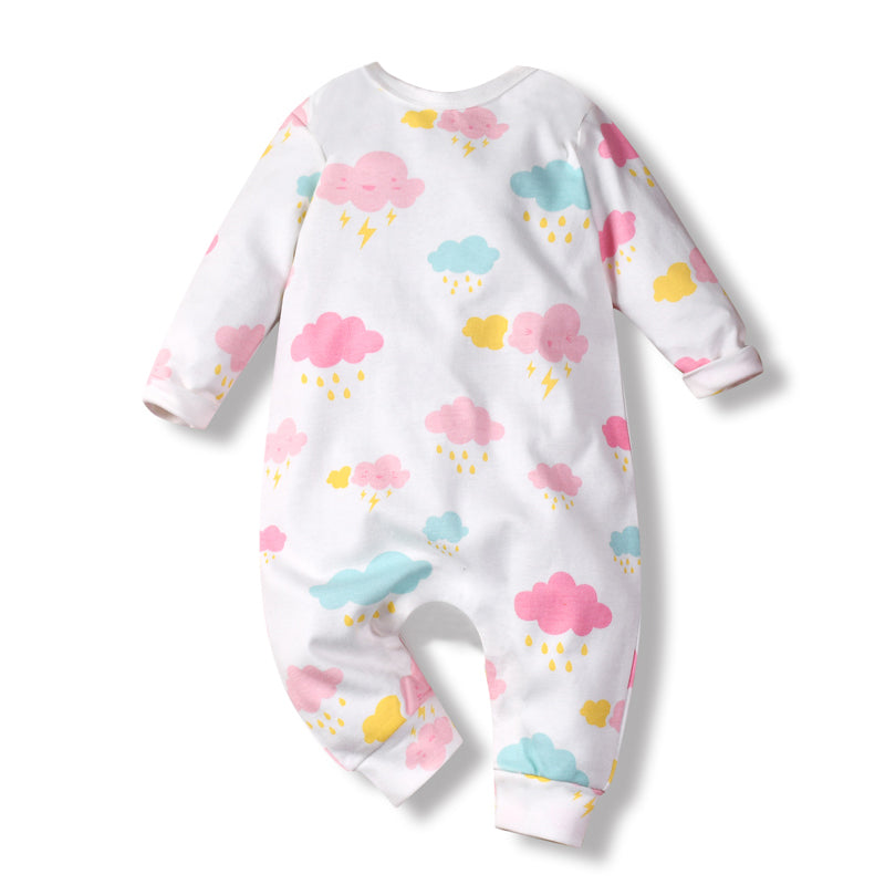 Baby Girl Colorful Clouds All In One Jumpsuit - Little Kooma