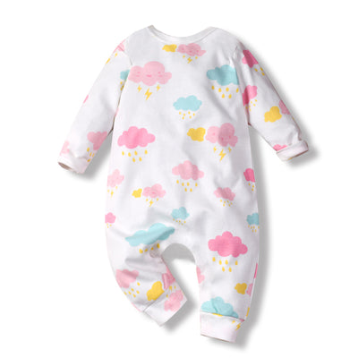 Baby Girl Colorful Clouds All In One Jumpsuit - Little Kooma
