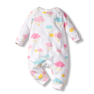 Baby Girl Colorful Clouds All In One Jumpsuit - Little Kooma