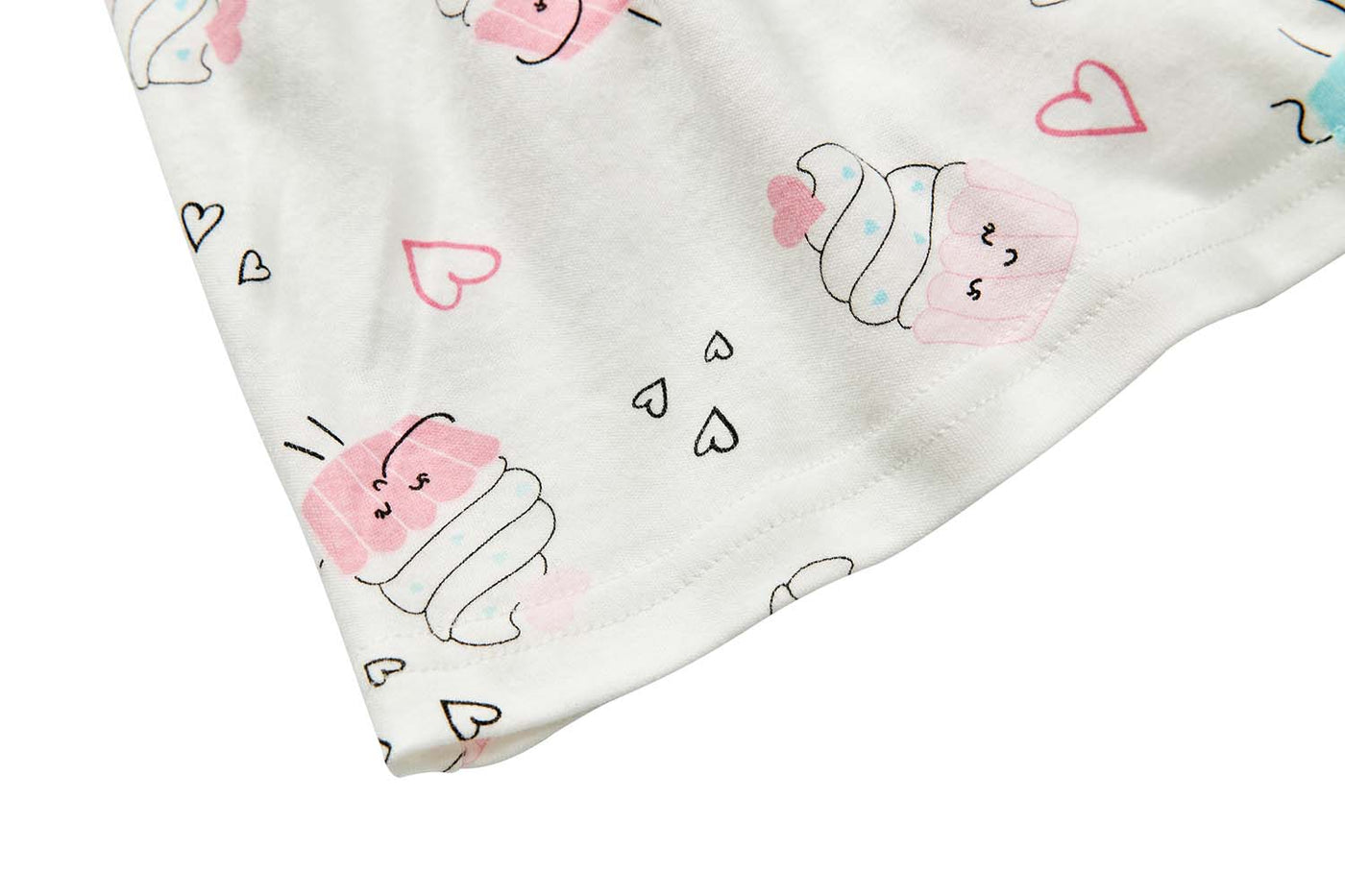 Baby Girl Ruffled Sleeves White w Cupcakes Bodysuit Dress Pink Bowtie - Little Kooma