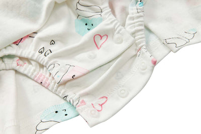 Baby Girl Ruffled Sleeves White w Cupcakes Bodysuit Dress Pink Bowtie - Little Kooma