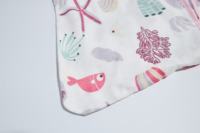 Baby Wearable Muslin Blanket Sleeveless Sleeping Bag 3-Way Zipper Pink - Little Kooma