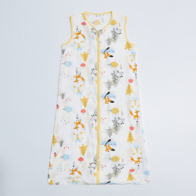Baby Wearable Muslin Blanket Sleeveless Sleeping Bag 3-Way Zipper Yellow - Little Kooma