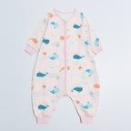 Baby Wearable Muslin Blanket Long Sleeve Sleeping Bag 3-Way Zipper Pink - Little Kooma