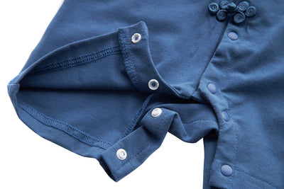 [BB05] Baby Boy Cheongsam Romper Ruyi Lock Dark Blue - Little Kooma