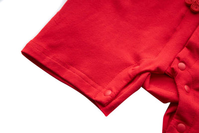[BB04] Baby Boy Cheongsam Romper Ruyi Lock Red - Little Kooma
