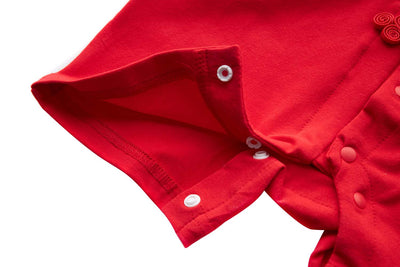 [BB04] Baby Boy Cheongsam Romper Ruyi Lock Red - Little Kooma