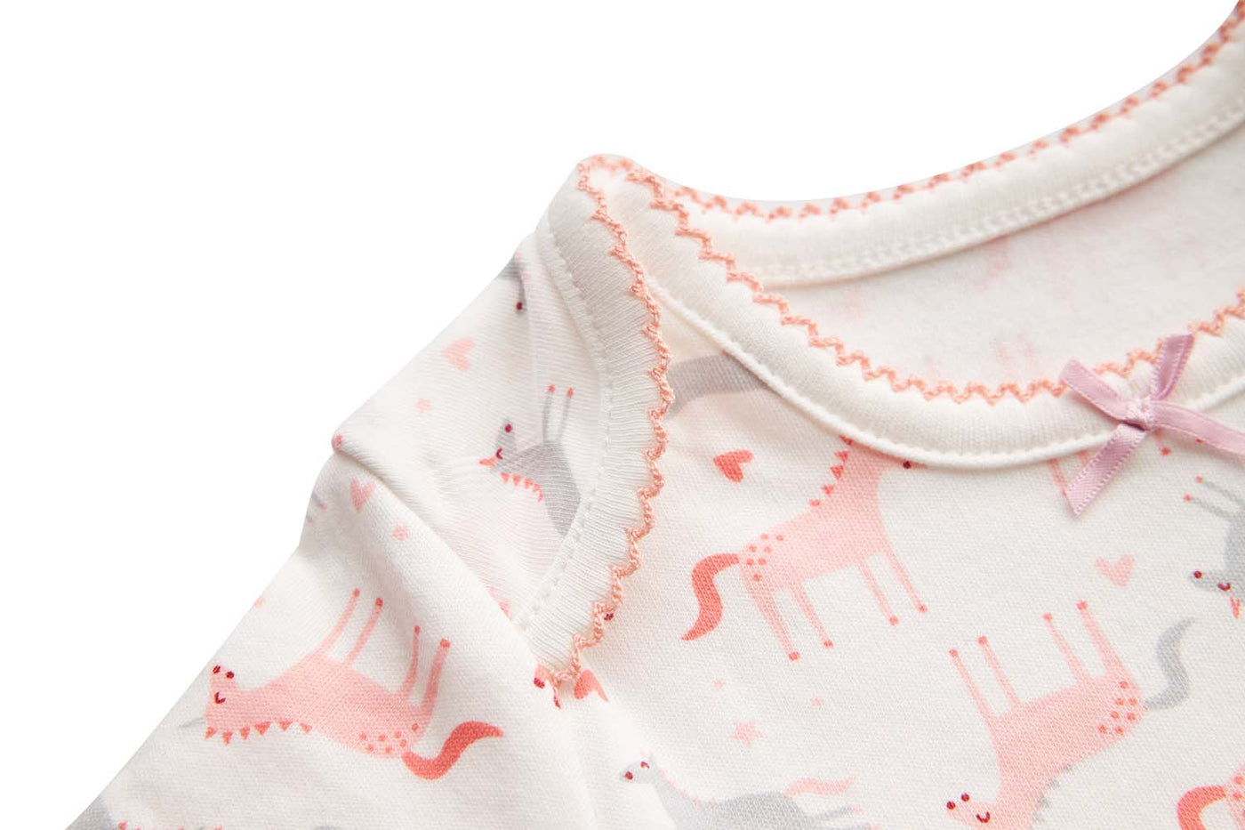 [ZBG02] Baby Girl White w Unicorn Bodysuit Dress n Pink Ruffled Cardigan 2 Pc Set - Little Kooma