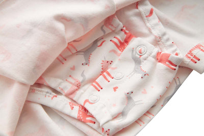 [ZBG02] Baby Girl White w Unicorn Bodysuit Dress n Pink Ruffled Cardigan 2 Pc Set - Little Kooma