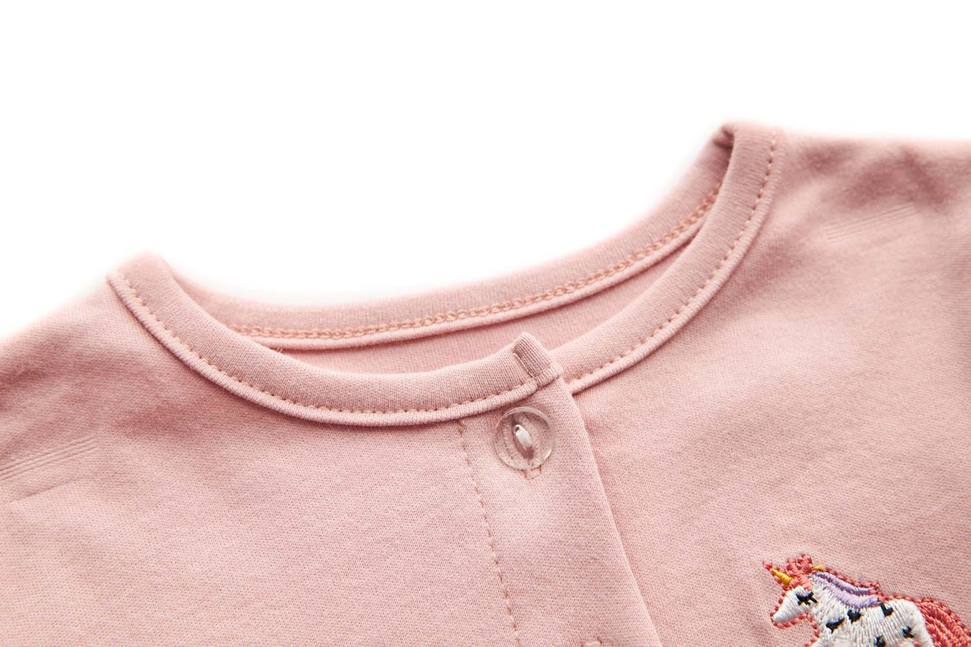 [ZBG02] Baby Girl White w Unicorn Bodysuit Dress n Pink Ruffled Cardigan 2 Pc Set - Little Kooma
