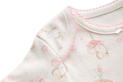 [ZBG06] Baby Girl White w Mouse Bodysuit Dress n Pink Ruffled Cardigan 2 Pc Set - Little Kooma