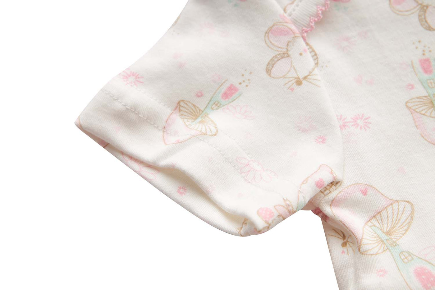 [ZBG06] Baby Girl White w Mouse Bodysuit Dress n Pink Ruffled Cardigan 2 Pc Set - Little Kooma