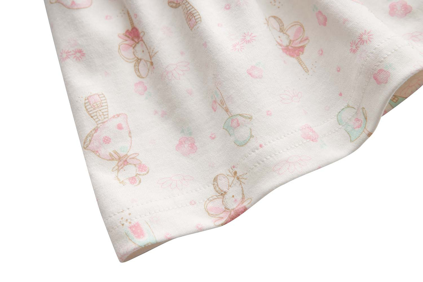 [ZBG06] Baby Girl White w Mouse Bodysuit Dress n Pink Ruffled Cardigan 2 Pc Set - Little Kooma
