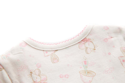 [ZBG06] Baby Girl White w Mouse Bodysuit Dress n Pink Ruffled Cardigan 2 Pc Set - Little Kooma