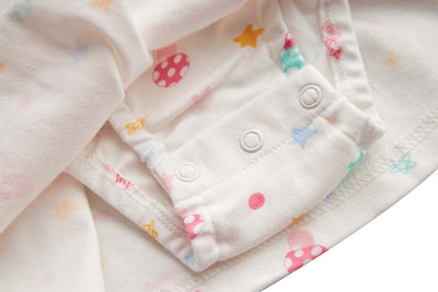 [ZBG01] Baby Girl White w Mushroom Bodysuit Dress n Purple Ruffled Cardigan 2 Pc Set - Little Kooma