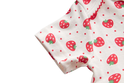 [ZBG05] Baby Girl Strawberry Bodysuit Dress n Pink Cardigan 2pc Set - Little Kooma