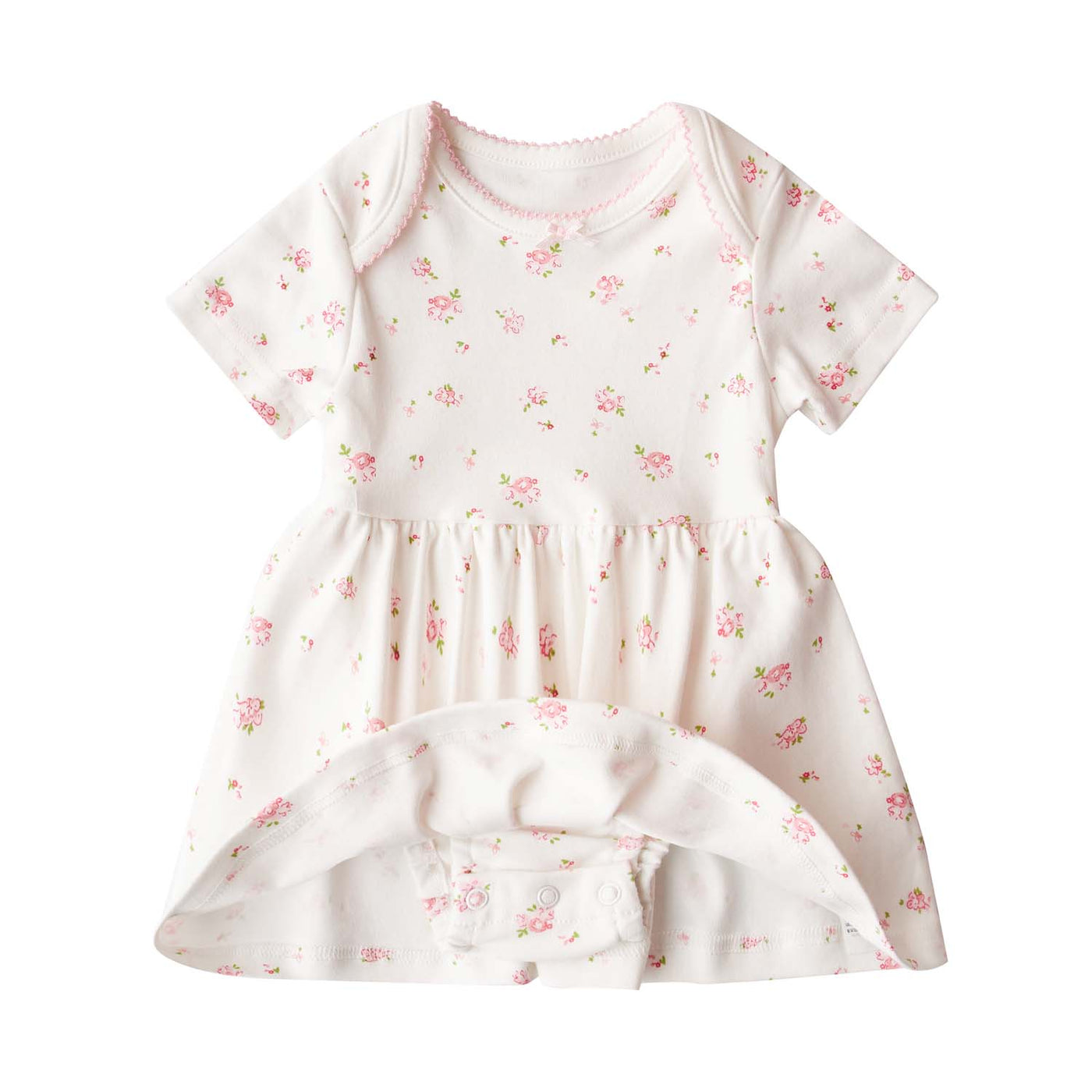 [ZBG04] Baby Girl White w Pink Rose Bodysuit Dress n Pink Cardigan w I Love Mummy 2 Pc Set - Little Kooma