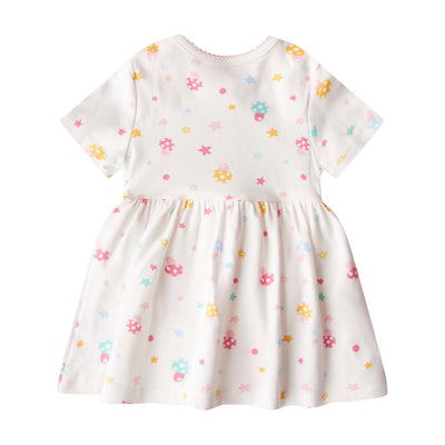 [ZBG01] Baby Girl White w Mushroom Bodysuit Dress n Purple Ruffled Cardigan 2 Pc Set - Little Kooma