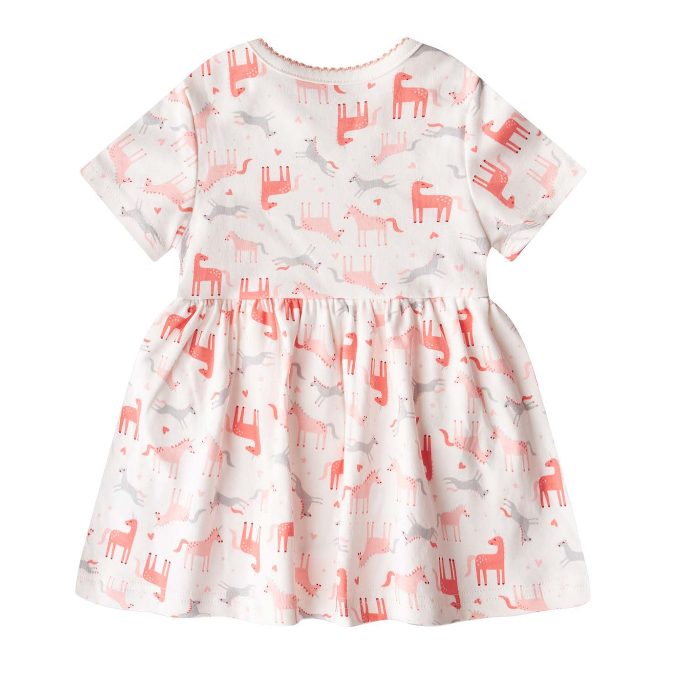 [ZBG02] Baby Girl White w Unicorn Bodysuit Dress n Pink Ruffled Cardigan 2 Pc Set - Little Kooma
