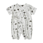 Baby Kimono Romper White w Jungle Animals - Little Kooma
