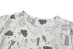 Baby Kimono Romper White w Jungle Animals - Little Kooma