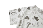 Baby Kimono Romper White w Jungle Animals - Little Kooma