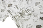 Baby Kimono Romper White w Jungle Animals - Little Kooma