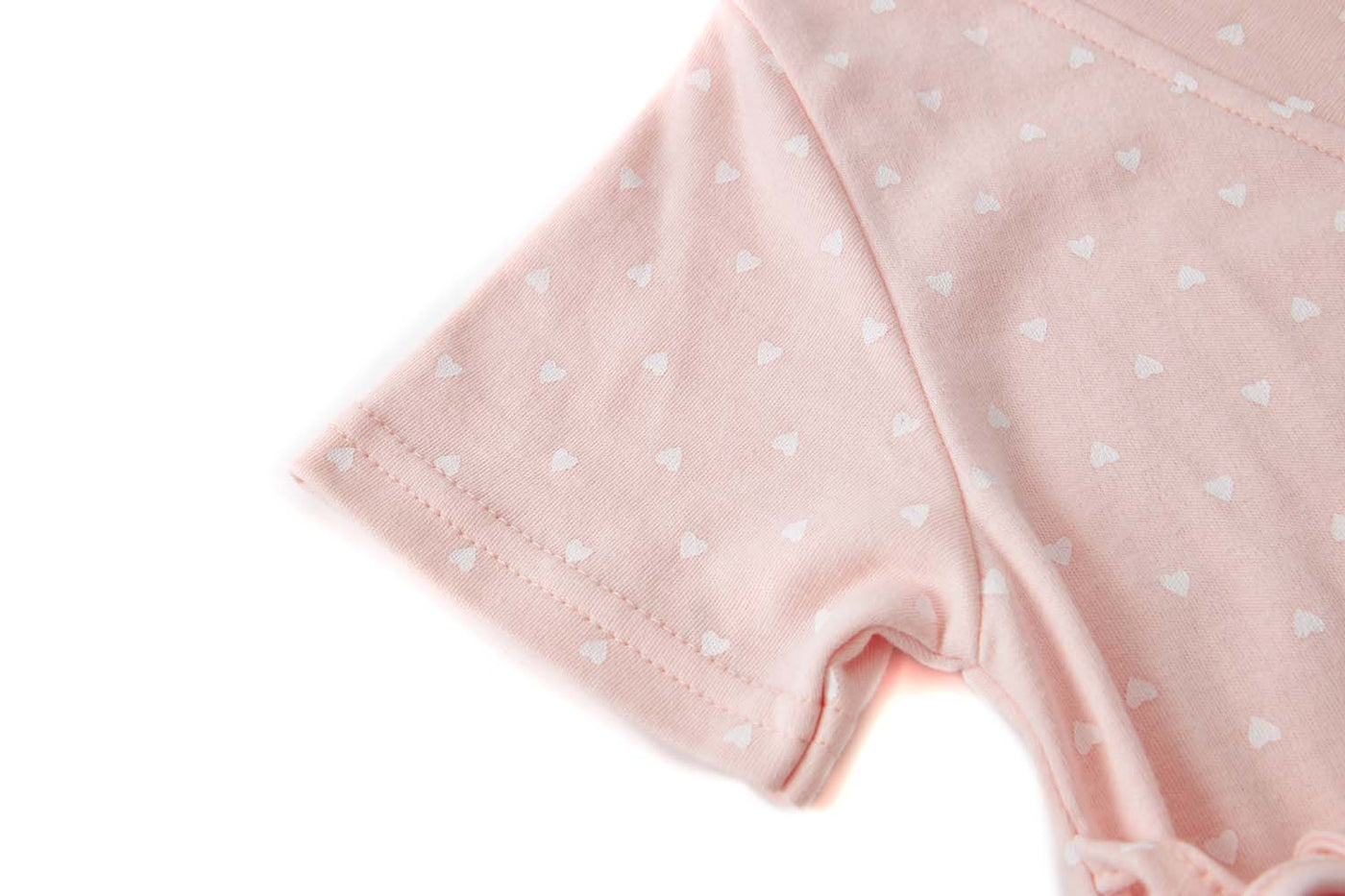 Baby Girl Kimono Romper Pink w White Dots Bear Hugs for Daddy - Little Kooma