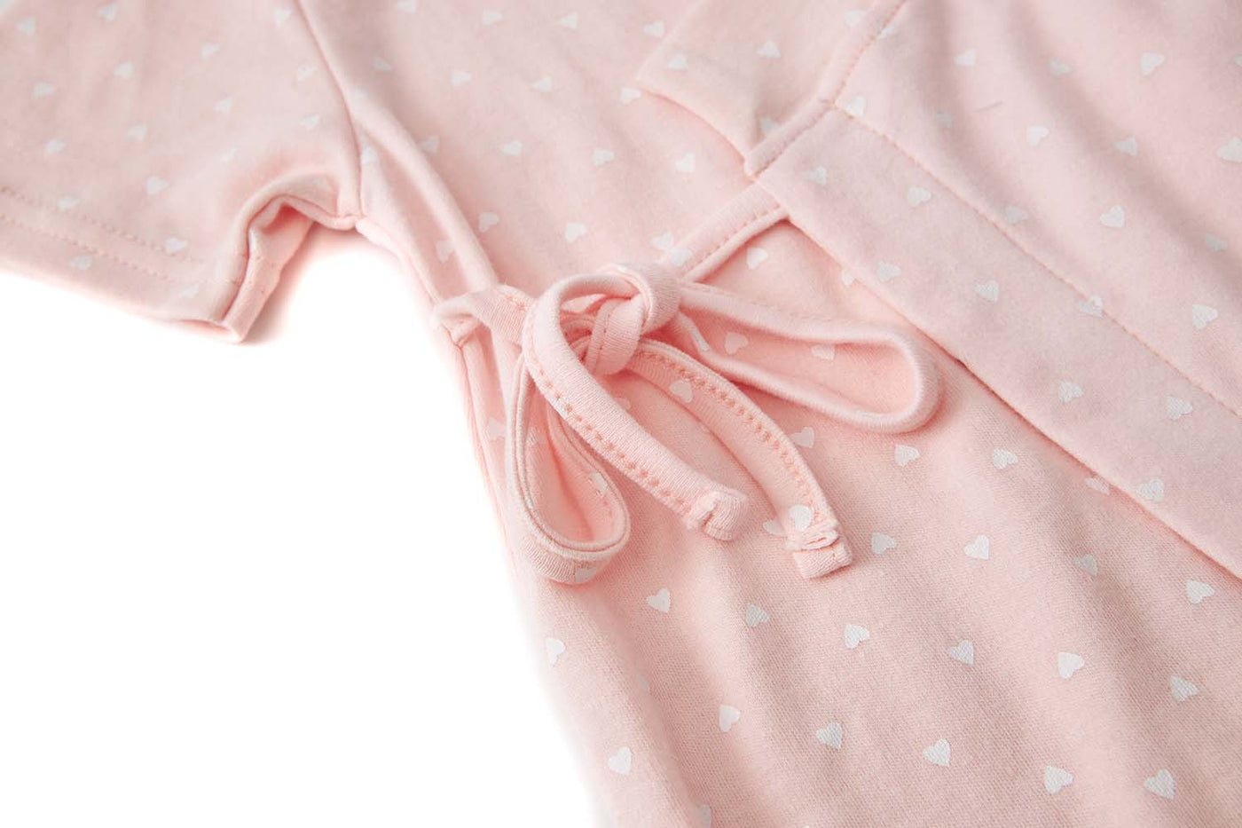 Baby Girl Kimono Romper Pink w White Dots Bear Hugs for Daddy - Little Kooma