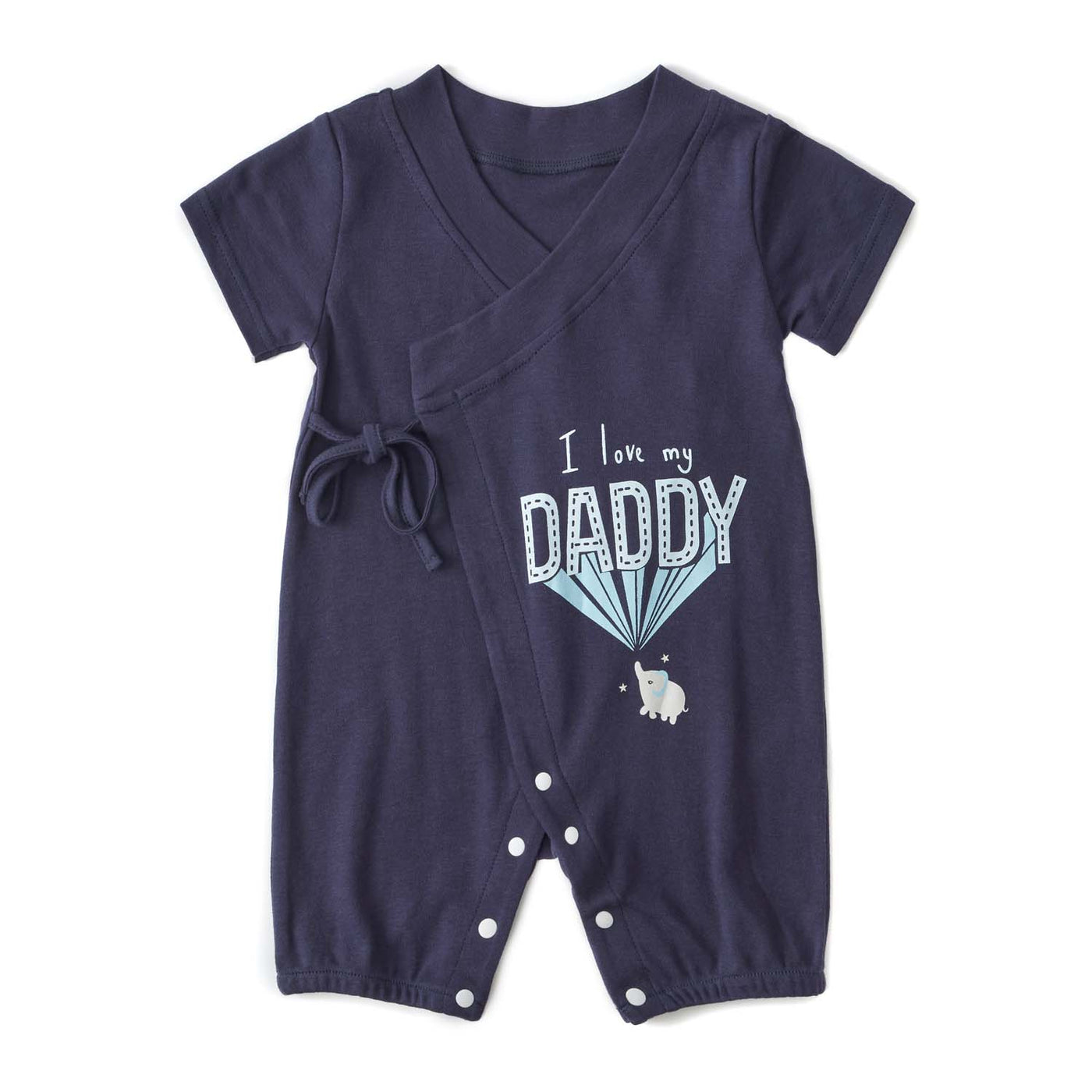 Baby Kimono Romper Dark Blue I Love My Daddy - Little Kooma