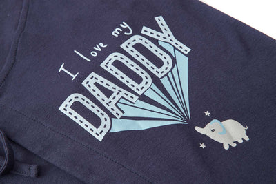 Baby Kimono Romper Dark Blue I Love My Daddy - Little Kooma