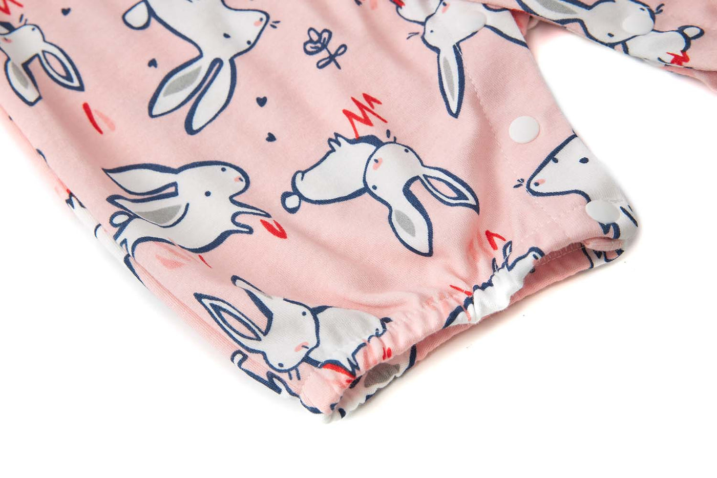 Baby Kimono Romper Peach w Bunnies - Little Kooma