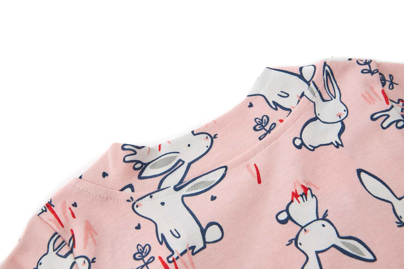 Baby Kimono Romper Peach w Bunnies - Little Kooma