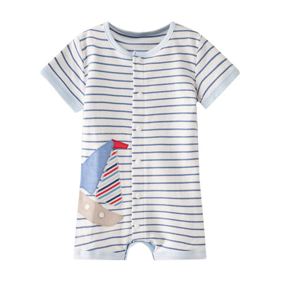 Baby Stripes w Ship Romper - Little Kooma