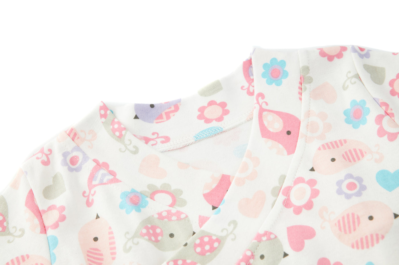 Baby Kimono Romper Pink Birds - 1118 - Little Kooma