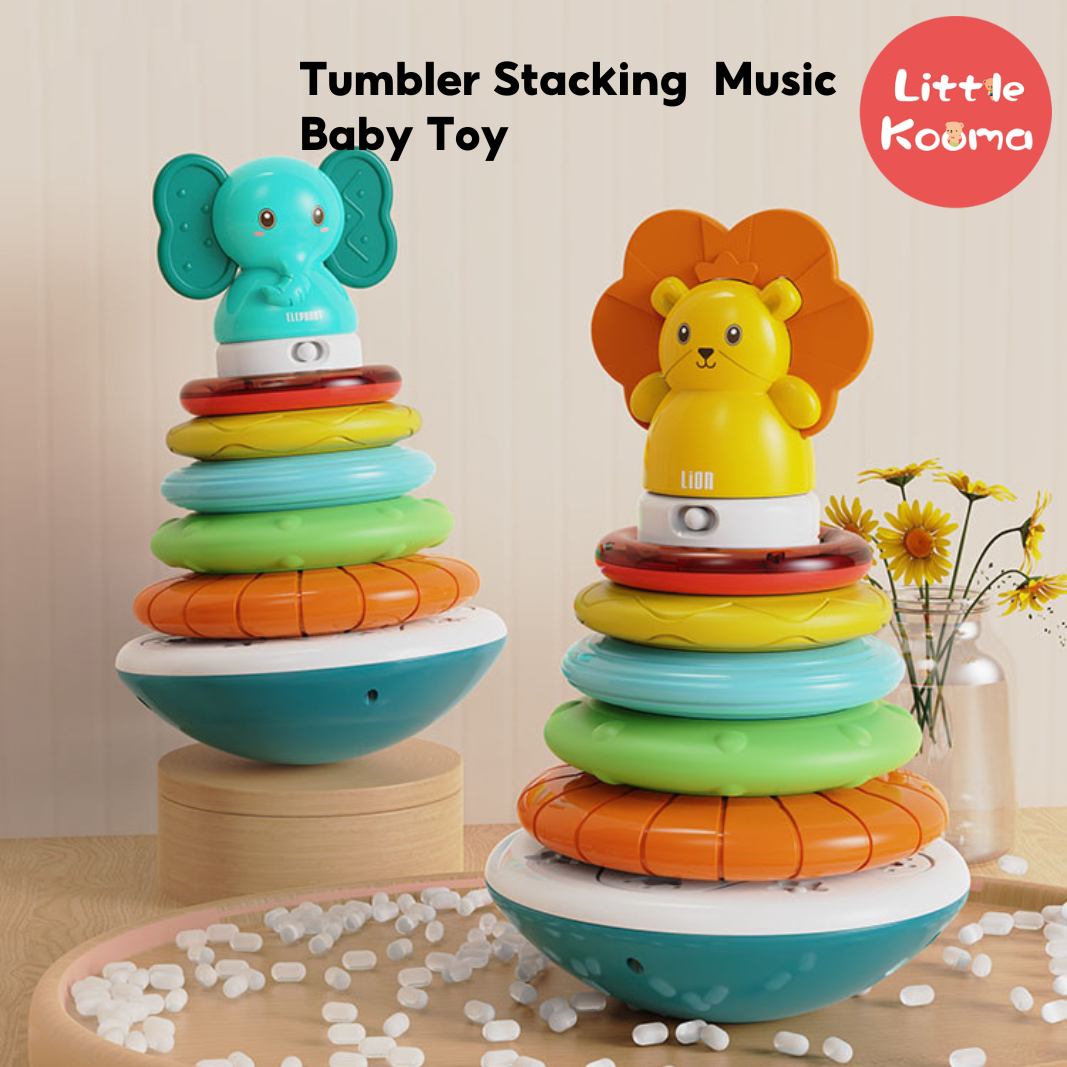 Stacking Rattles 3 In 1 Tumbler Stacking Hand Rattles Baby Toy With Music – Little Kooma