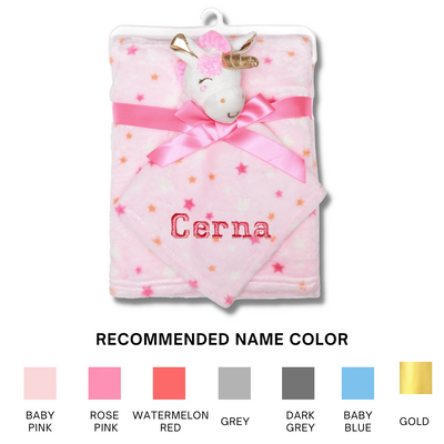 Personalised Customized Luvable Friends Plush Blanket With Unicorn 5102580 - Little Kooma