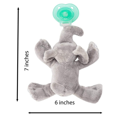 Nookums Paci-Plushies Buddies - Elephant Pacifier Holder - Plush Toy Includes Detachable Pacifier - Little Kooma