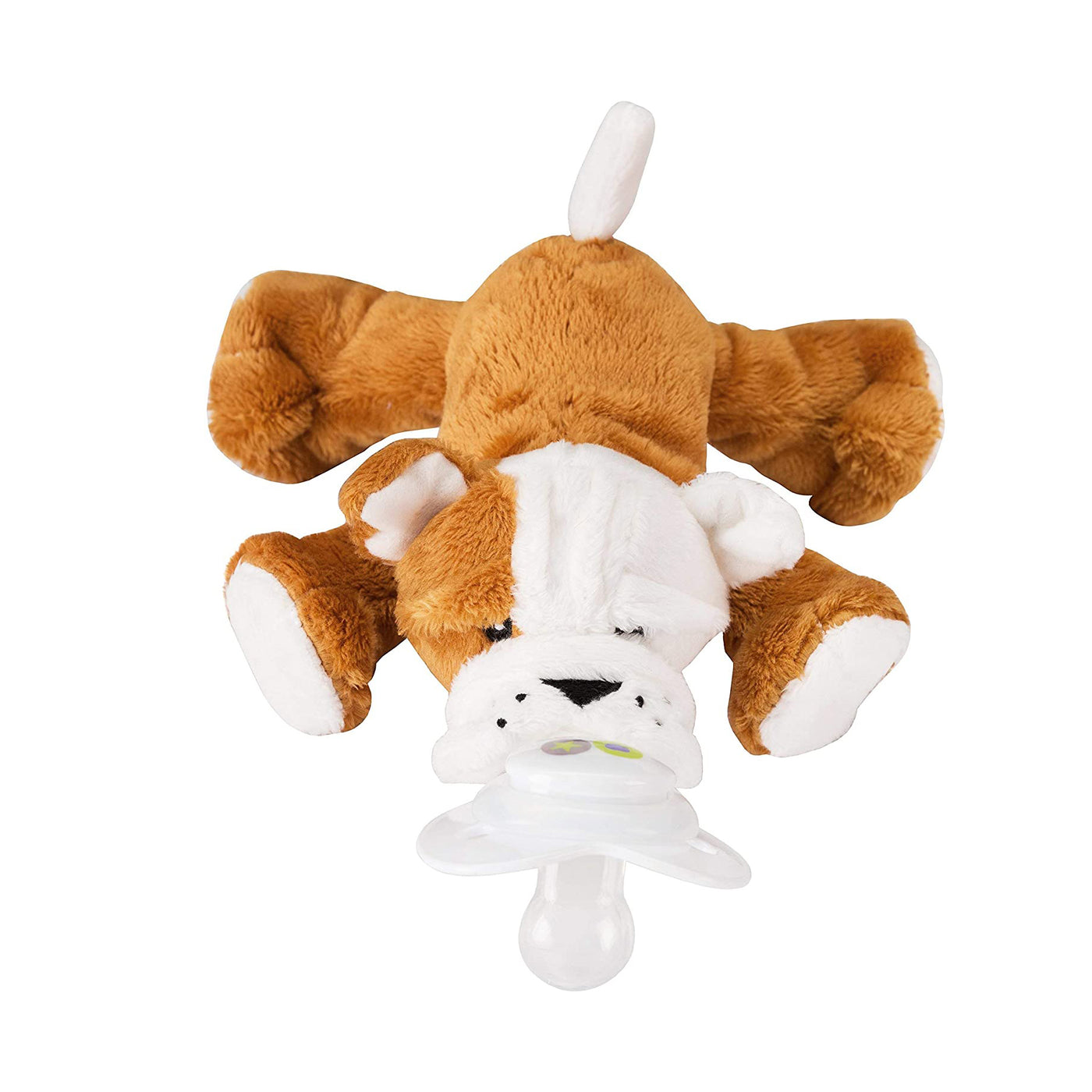 Nookums Paci-Plushies Shakies - Bull Dog Pacifier Holder - Plush Toy Includes Detachable Pacifier - Little Kooma