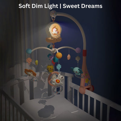 Baby Musical Crib Mobile with Night Lights and Rotation, Rattles, Comfort Toys for Newborn Infant Boys Girls Toddles - Little Kooma