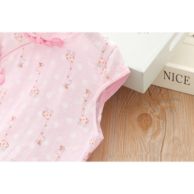 [KG18] Kids Girls Cheongsam Dress w Giraffe CNY Chinese New Year Outfit - Little Kooma