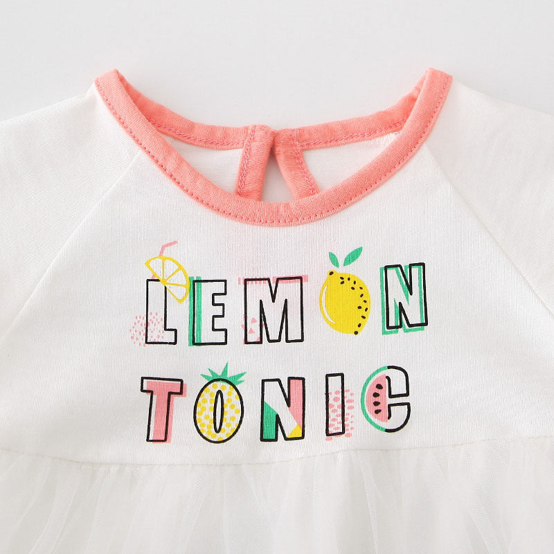 Baby Girl Lemon Tonic Bodysuit Dress Voile Skirt - Little Kooma
