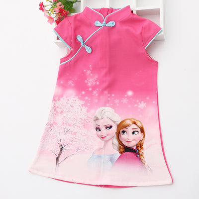 Girls Elsa Cheongsam Dress Frozen Costume - Little Kooma