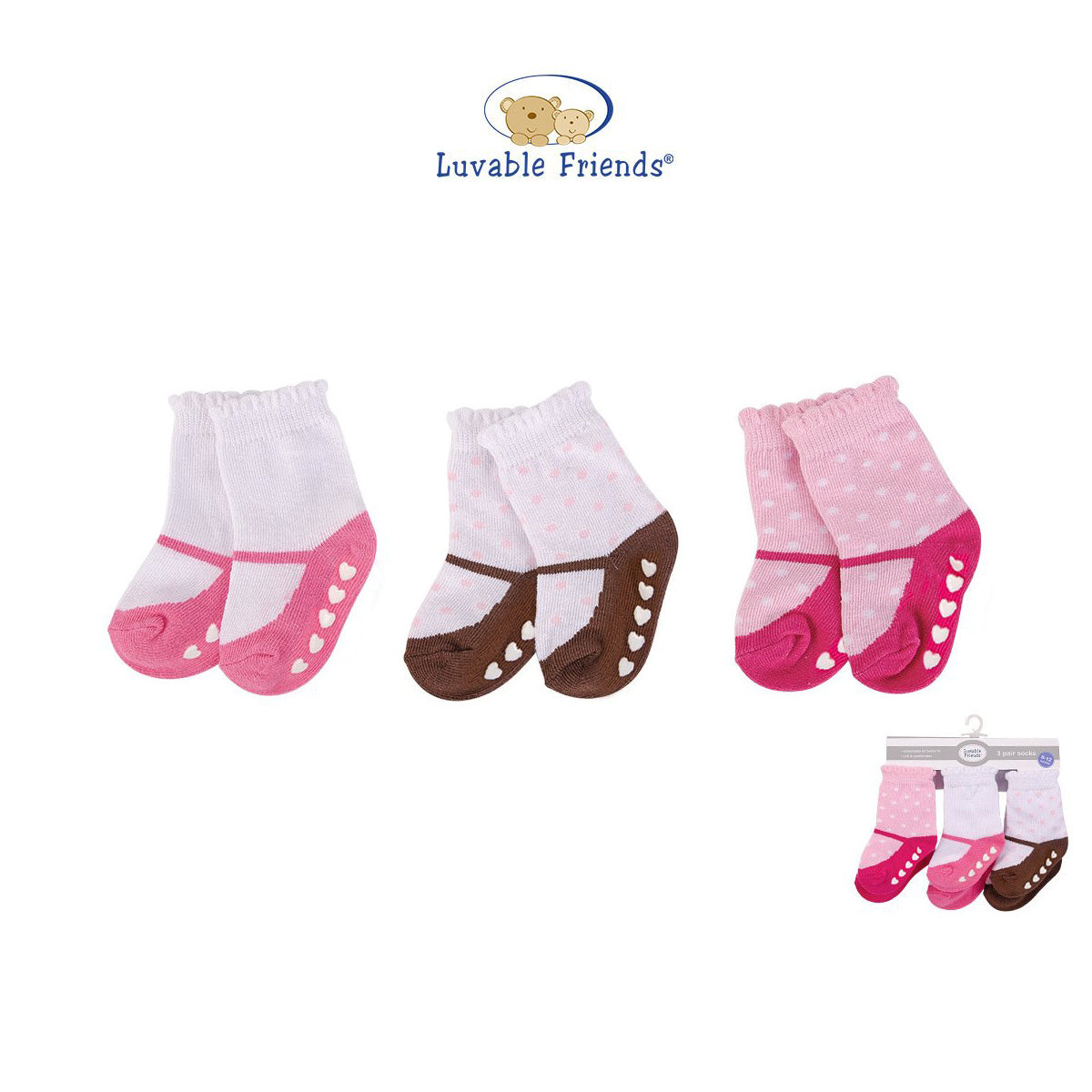Hudson Baby Socks 3 Pairs Pack Anti-slip - Little Kooma