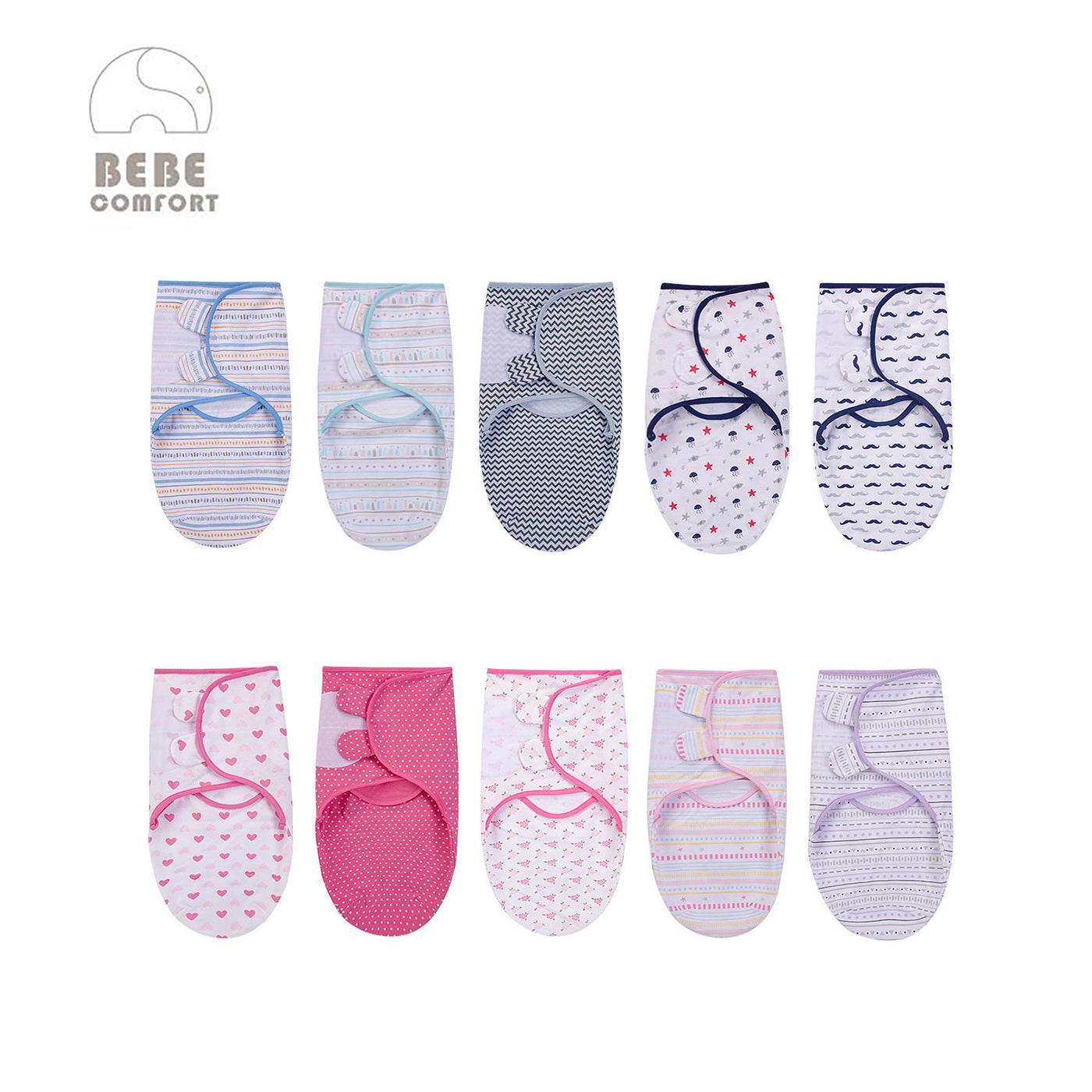 Baby Wrap Swaddle Magic Tape 0-3 months - 0805 - Little Kooma