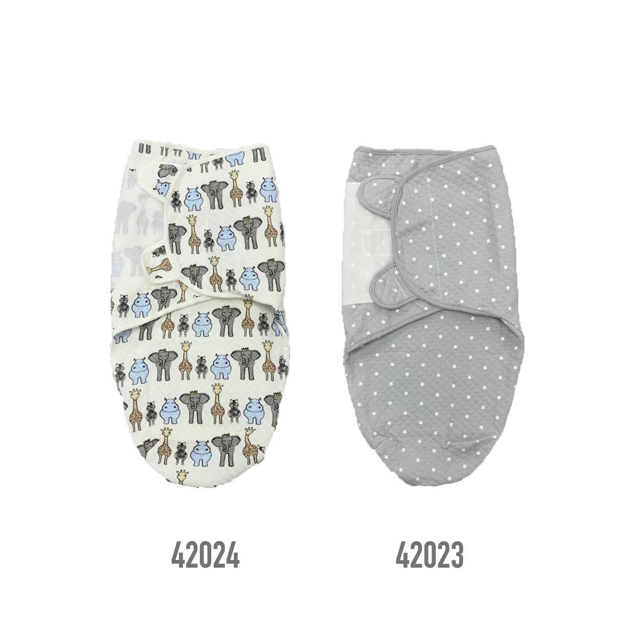 Baby Quilted Swaddle Wrap Magic Tape 0-3 months 2pc Set 42023/42024 - Little Kooma