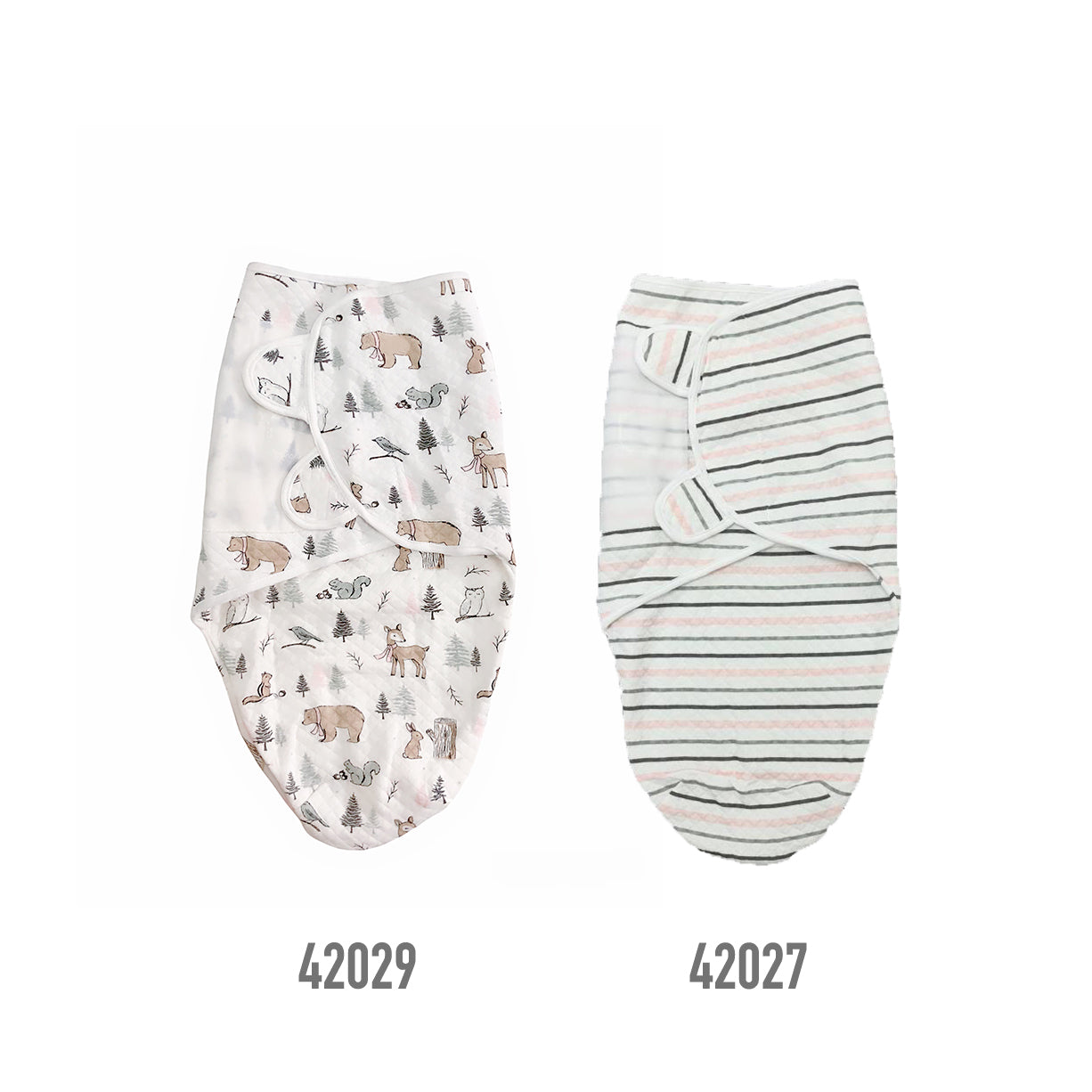 Baby Quilted Swaddle Wrap Magic Tape 0-3 months 2pc Set 42029/42027 - Little Kooma